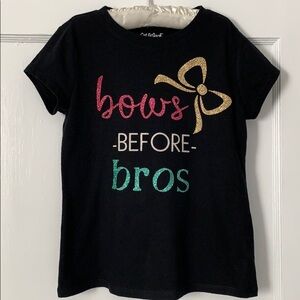 Cat & Jack black Tshirt 6/6x Bows Top EUC T-shirt